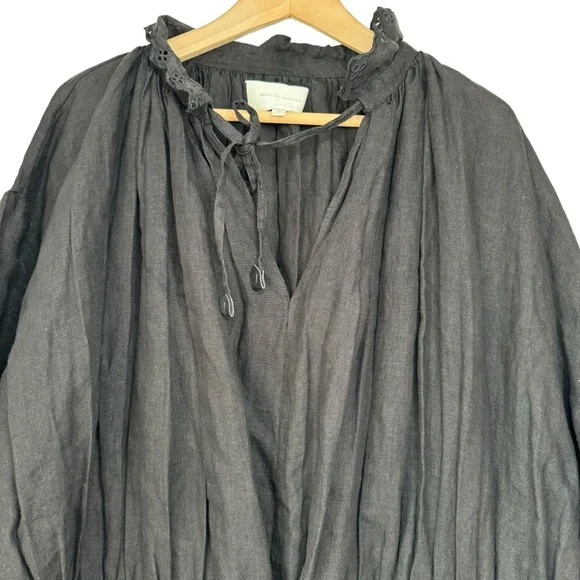 SOLD Brochu Walker St Tropez Dress Small NWT Linen Black Onyx Oversized Mini - Picture 4 of 10